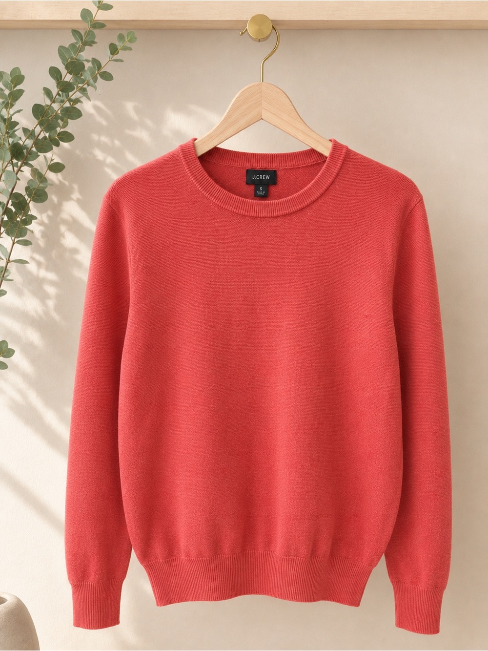 J. Crew Women Coral Crewneck Sweater 100% cotton ✨